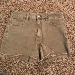 American Eagle Olive Green Jean Shorts